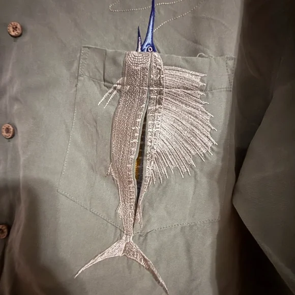 BAMBOO Green Shirt with Embroidered Logo - Picture 2 of 7